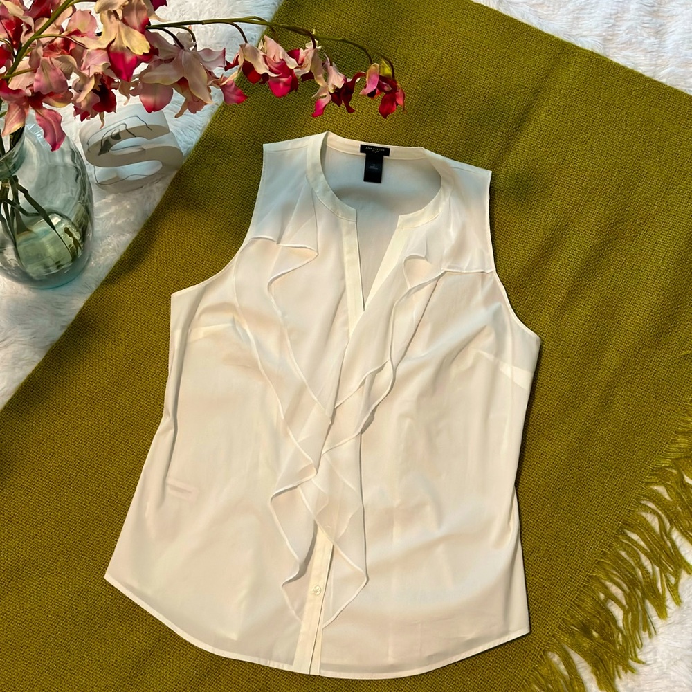 White sleeveless blouse from Ann Taylor.  Size 10.